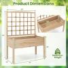 imageGiantex Raised Garden Bed with Trellis Wooden Elevated Planter Box with Legs Drainage Holes for Climbing Plants Vines Vegetables Flowers Herbs Outdoor Horticulture Planter for Patio Yard BrownNatural