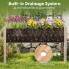 imageGiantex Raised Garden Bed with Trellis Wooden Elevated Planter Box with Legs Drainage Holes for Climbing Plants Vines Vegetables Flowers Herbs Outdoor Horticulture Planter for Patio Yard BrownNatural