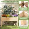 imageGiantex Raised Garden Bed with Trellis Wooden Elevated Planter Box with Legs Drainage Holes for Climbing Plants Vines Vegetables Flowers Herbs Outdoor Horticulture Planter for Patio Yard BrownNatural