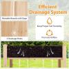 imageGiantex Raised Garden Bed with Trellis Wooden Elevated Planter Box with Legs Drainage Holes for Climbing Plants Vines Vegetables Flowers Herbs Outdoor Horticulture Planter for Patio Yard BrownNatural