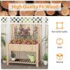 imageGiantex Raised Garden Bed with Trellis Wooden Elevated Planter Box with Legs Drainage Holes for Climbing Plants Vines Vegetables Flowers Herbs Outdoor Horticulture Planter for Patio Yard BrownNatural