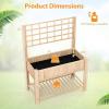 imageGiantex Raised Garden Bed with Trellis Wooden Elevated Planter Box with Legs Drainage Holes for Climbing Plants Vines Vegetables Flowers Herbs Outdoor Horticulture Planter for Patio Yard BrownNatural