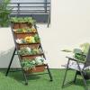 imageGiantex Vertical Raised Garden Bed on Wheels 5Tier Elevated Planter Boxes Garden Beds with Drain Hole Freestanding 5 Containers for Herb Vegetables Flowers Growing Indoor Outdoor Patio Balcony2