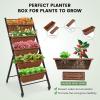 imageGiantex Vertical Raised Garden Bed on Wheels 5Tier Elevated Planter Boxes Garden Beds with Drain Hole Freestanding 5 Containers for Herb Vegetables Flowers Growing Indoor Outdoor Patio Balcony2