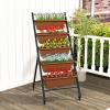 imageGiantex Vertical Raised Garden Bed on Wheels 5Tier Elevated Planter Boxes Garden Beds with Drain Hole Freestanding 5 Containers for Herb Vegetables Flowers Growing Indoor Outdoor Patio Balcony2