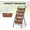 imageGiantex Vertical Raised Garden Bed on Wheels 5Tier Elevated Planter Boxes Garden Beds with Drain Hole Freestanding 5 Containers for Herb Vegetables Flowers Growing Indoor Outdoor Patio Balcony2