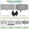 imageGiantex White Picket Fence  2 Panels 80W x 375H Decorative Outdoor Garden Fence 160 Total Length Outdoor Fence for Yard Freestanding PVC Vinyl Fence for Patio Lawn Pool BackyardBlack