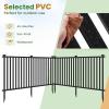 imageGiantex White Picket Fence  2 Panels 80W x 375H Decorative Outdoor Garden Fence 160 Total Length Outdoor Fence for Yard Freestanding PVC Vinyl Fence for Patio Lawn Pool BackyardBlack