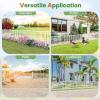 imageGiantex White Picket Fence  2 Panels 80W x 375H Decorative Outdoor Garden Fence 160 Total Length Outdoor Fence for Yard Freestanding PVC Vinyl Fence for Patio Lawn Pool BackyardWhite