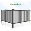 imageGiantex White Picket Fence  2 Panels 80W x 375H Decorative Outdoor Garden Fence 160 Total Length Outdoor Fence for Yard Freestanding PVC Vinyl Fence for Patio Lawn Pool BackyardBlack