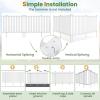 imageGiantex White Picket Fence  2 Panels 80W x 375H Decorative Outdoor Garden Fence 160 Total Length Outdoor Fence for Yard Freestanding PVC Vinyl Fence for Patio Lawn Pool BackyardWhite