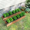 imageGiantex Wood Raised Garden Bed Rectangular Planter Box wDrainage Hole Removable Liner for Growing Vegetable Flower Herb Indoor Outdoor Plant Container for Backyard Deck Balcony 36x7x7