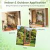 imageGiantex Wooden Raised Garden Bed with Trellis amp Hanging Roof Fir Wood Planter Box 45 Freestanding Elevated Garden Bed for Outdoor Climbing Plants Vegetables Flowers Patio amp Balcony NaturalOrange