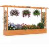 imageGiantex Wooden Raised Garden Bed with Trellis amp Hanging Roof Fir Wood Planter Box 45 Freestanding Elevated Garden Bed for Outdoor Climbing Plants Vegetables Flowers Patio amp Balcony NaturalOrange