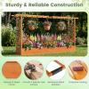 imageGiantex Wooden Raised Garden Bed with Trellis amp Hanging Roof Fir Wood Planter Box 45 Freestanding Elevated Garden Bed for Outdoor Climbing Plants Vegetables Flowers Patio amp Balcony NaturalOrange