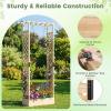 imageGiantex Wooden Raised Garden Bed with Trellis amp Hanging Roof Fir Wood Planter Box 45 Freestanding Elevated Garden Bed for Outdoor Climbing Plants Vegetables Flowers Patio amp Balcony NaturalNatural