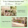 imageGiantex Wooden Raised Garden Bed with Trellis amp Hanging Roof Fir Wood Planter Box 45 Freestanding Elevated Garden Bed for Outdoor Climbing Plants Vegetables Flowers Patio amp Balcony NaturalNatural