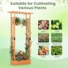 imageGiantex Wooden Raised Garden Bed with Trellis amp Hanging Roof Fir Wood Planter Box 45 Freestanding Elevated Garden Bed for Outdoor Climbing Plants Vegetables Flowers Patio amp Balcony NaturalOrange