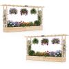 imageGiantex Wooden Raised Garden Bed with Trellis amp Hanging Roof Fir Wood Planter Box 45 Freestanding Elevated Garden Bed for Outdoor Climbing Plants Vegetables Flowers Patio amp Balcony NaturalNatural
