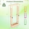 imageGiantex Wooden Raised Garden Bed with Trellis amp Hanging Roof Fir Wood Planter Box 45 Freestanding Elevated Garden Bed for Outdoor Climbing Plants Vegetables Flowers Patio amp Balcony NaturalNatural