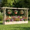 imageGiantex Wooden Raised Garden Bed with Trellis amp Hanging Roof Fir Wood Planter Box 45 Freestanding Elevated Garden Bed for Outdoor Climbing Plants Vegetables Flowers Patio amp Balcony NaturalNatural