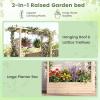 imageGiantex Wooden Raised Garden Bed with Trellis amp Hanging Roof Fir Wood Planter Box 45 Freestanding Elevated Garden Bed for Outdoor Climbing Plants Vegetables Flowers Patio amp Balcony NaturalNatural