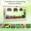 imageGiantex Wooden Raised Garden Bed with Trellis amp Hanging Roof Fir Wood Planter Box 45 Freestanding Elevated Garden Bed for Outdoor Climbing Plants Vegetables Flowers Patio amp Balcony NaturalNatural