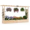 imageGiantex Wooden Raised Garden Bed with Trellis amp Hanging Roof Fir Wood Planter Box 45 Freestanding Elevated Garden Bed for Outdoor Climbing Plants Vegetables Flowers Patio amp Balcony NaturalNatural