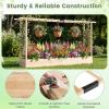 imageGiantex Wooden Raised Garden Bed with Trellis amp Hanging Roof Fir Wood Planter Box 45 Freestanding Elevated Garden Bed for Outdoor Climbing Plants Vegetables Flowers Patio amp Balcony NaturalNatural