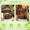 imageGiantex Wooden Wagon Planter Box Rustic Garden Planter with Wheels Handles amp Drainage Holes for Flowers Herbs Vegetables Indoor Outdoor Decorative Flower Cart for Patio Balcony 122L x 13W x 22H