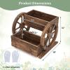 imageGiantex Wooden Wagon Planter Box Rustic Garden Planter with Wheels Handles amp Drainage Holes for Flowers Herbs Vegetables Indoor Outdoor Decorative Flower Cart for Patio Balcony 118l X 175w X 14h