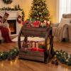 imageGiantex Wooden Wagon Planter Box Rustic Garden Planter with Wheels Handles amp Drainage Holes for Flowers Herbs Vegetables Indoor Outdoor Decorative Flower Cart for Patio Balcony 122L x 13W x 22H