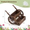 imageGiantex Wooden Wagon Planter Box Rustic Garden Planter with Wheels Handles amp Drainage Holes for Flowers Herbs Vegetables Indoor Outdoor Decorative Flower Cart for Patio Balcony 125L x 215W x 20H