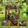 imageGiantex Wooden Wagon Planter Box Rustic Garden Planter with Wheels Handles amp Drainage Holes for Flowers Herbs Vegetables Indoor Outdoor Decorative Flower Cart for Patio Balcony 122L x 13W x 22H