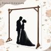 imageGiantex Wooden Wedding Arch 87 Wood Wedding Arbor Backdrop Stand with Ground Stakes Rustic Decorative Arch for Wedding Ceremony Party Garden Balloon amp Floral DecorationsRectangular