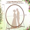 imageGiantex Wooden Wedding Arch 87 Wood Wedding Arbor Backdrop Stand with Ground Stakes Rustic Decorative Arch for Wedding Ceremony Party Garden Balloon amp Floral DecorationsRound