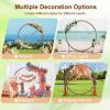 imageGiantex Wooden Wedding Arch 87 Wood Wedding Arbor Backdrop Stand with Ground Stakes Rustic Decorative Arch for Wedding Ceremony Party Garden Balloon amp Floral DecorationsRound