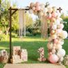 imageGiantex Wooden Wedding Arch 87 Wood Wedding Arbor Backdrop Stand with Ground Stakes Rustic Decorative Arch for Wedding Ceremony Party Garden Balloon amp Floral DecorationsRectangular