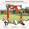 imageGiantex Wooden Wedding Arch 87 Wood Wedding Arbor Backdrop Stand with Ground Stakes Rustic Decorative Arch for Wedding Ceremony Party Garden Balloon amp Floral DecorationsRectangular