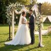 imageGiantex Wooden Wedding Arch 87 Wood Wedding Arbor Backdrop Stand with Ground Stakes Rustic Decorative Arch for Wedding Ceremony Party Garden Balloon amp Floral DecorationsRectangular