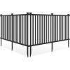 imageGiantex 2Panel Garden Picket Fence 80W x 375H Outdoor Decorative Vinyl Fence with 12 Ground Stakes Flexible Privacy Barrier for Yard Patio Pool Lawn White 2 Panels  160 Total LengthBlack