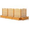 imageGiantex 3Panel Air Conditioner Fence with Planter Box 40H NoDig Wooden Privacy Screen for AC Unit Trash Can amp Pool Equipment Enclosure Slatted Outdoor Garden Fence for Patio Backyard4 Panels 34W x 40H