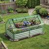 imageGiantex 3in1 Metal Raised Garden Bed with Greenhouse Cover 6x3x4 FT Metal Elevated Outdoor Planter Box with RollUp Windows Open Base Grow Box for Vegetables Flowers and Herbs BlackGreen