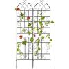 imageGiantex 4 Pack Trellis for Climbing Plants Outdoor 6 FT Tall Galvanized Steel Garden Trellis for Patio Lawn Wall Decor Plant Trellis for Vine Cucumber Tomato Flower Clematis Roses87x202 Pack