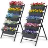 imageGiantex 5Tier Vertical Garden Planter Raised Garden Bed wDrainage System amp Removable Tray Metal Frame Elevated Planter Boxes for Herb Vegetable Flower Grow Outdoor Indoor Patio Balcony Backyard2