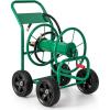 imageGiantex Garden Hose Reel Cart  Mobile Water Hose Cart with 4 Wheels amp Nonslip Grip Outdoor Heavy Duty Water Hose Holder Hold 330 FT of 58 or 34 400 FT of 12 Hose for Lawn Garden Yard GreyGreen