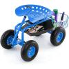 imageGiantex Garden Work Seat with Wheels 360 Degree Swivel Gardening Workseat with Storage Basket Adjustable Height Steering Handle Outdoor Garden Stool Cart for Planting Trimming BlueBlue