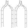 imageGiantex Metal Garden Arch Trellis 2 Pack  95 FT Wedding Arbor for Ceremony Garden Arbor for Climbing Plants Rose Gothic Style Outdoor Archway for Lawn Backdrop Backyard Party Decoration