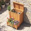 imageGiantex Outdoor Planter with Storage Box Wooden Planter Box with Lid amp Gas Rod Multifunctional Garden Planter Package Drop Boxes for Pool Accessories Garden Tools Porch amp Balcony Organization