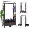 imageGiantex Planter Boxes with Arch Trellis 5FT SelfWatering Tall Raised Garden Bed wWheels Hanging Roof amp Drainage Holes Outdoor Indoor Tomato Planter for Climbing Vines Vegetables 60x16x5861x16x64